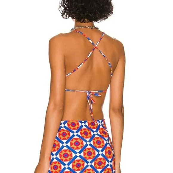 WeWoreWhat Revolve Cowl Back Cut Out Geometric Print Maxi Dress Size XL NWT - Picture 2 of 11